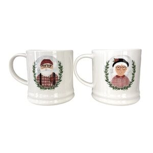 Target Mr and Mrs Lumberjack Clause Ceramic Coffee Tea Christmas Mugs Set of 2